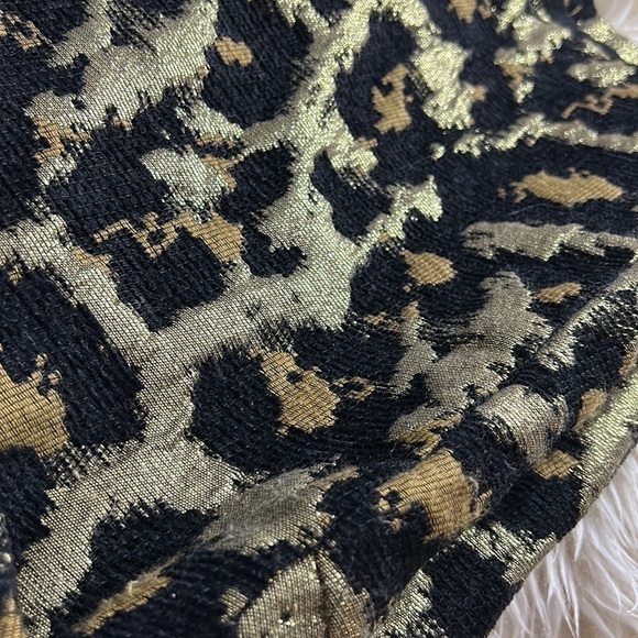 ANTHROPOLOGIE Hutch Brocade Metallic Leopard Animal Print Blouse Women’s xs - Picture 6 of 9